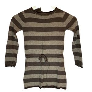 Lisa Rose 5 Sweater Dress Angora Blend Tunic tie striped soft cozy classic